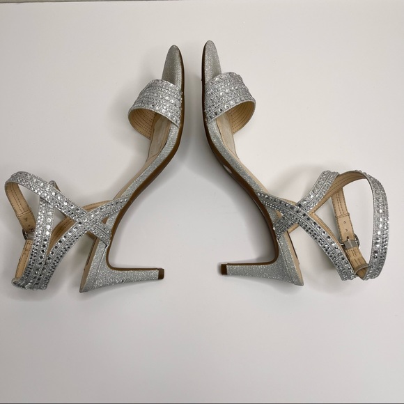 Alex Marie | Shoes | Alex Marie Parlyn Glitter Rhinestone Ankle Strap Strappy Sandals Size 9 